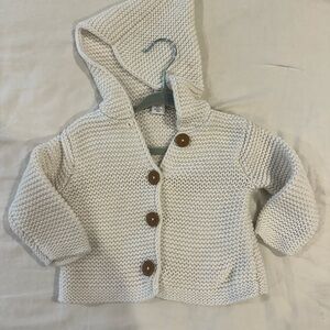 Nordstrom Cream and Gray Knit Cardigan